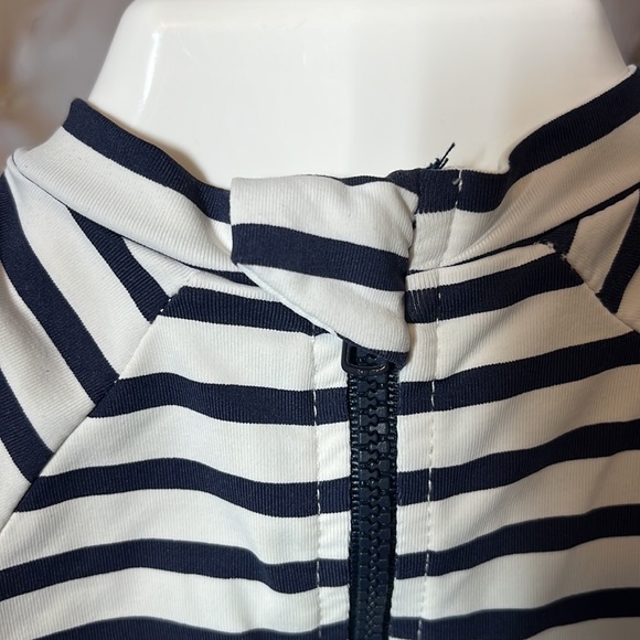 Bout'chou Baby Nautical Rash Guard Navy Blue Striped With Sailboat 3 month - Picture 4 of 5